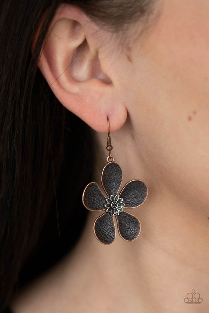 Earrings Fresh Florals - Copper E495