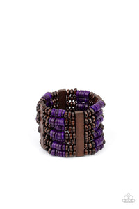 Bracelet Vacay Vogue - Purple Wood B241