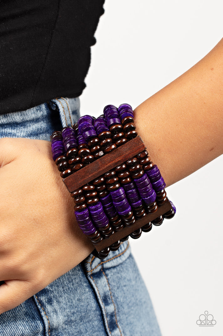 Bracelet Vacay Vogue - Purple Wood B241