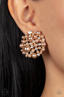 Earrings Head To Toe Twinkle - Brown ♥ Clip-On F4