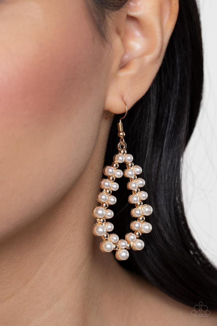 Earrings Absolutely Ageless - Gold Pearl E102