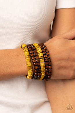 Bracelet Fiji Fiesta - Yellow Wood