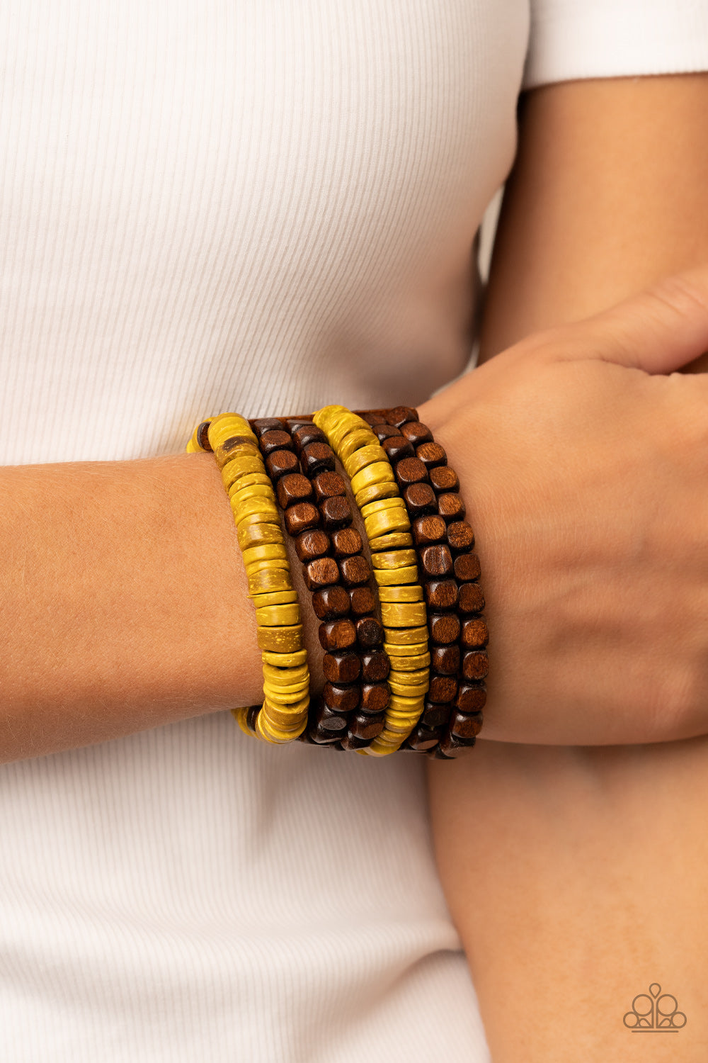 Bracelet Fiji Fiesta - Yellow Wood