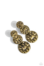Load image into Gallery viewer, Earrings Triple Threat Texture - Brass E321