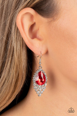 Earrings Glorious Glimmer - RED E216