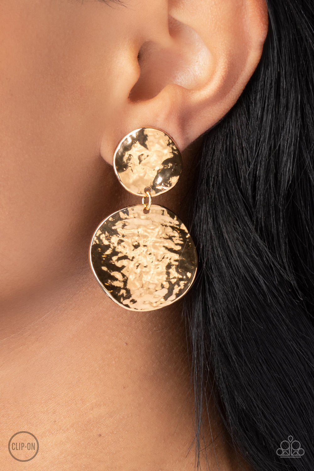 Earrings Rush Hour - Gold Clip Ons D5