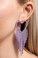 Load image into Gallery viewer, Earrings Sumptuous Sweethearts - Purple E2352