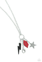 Load image into Gallery viewer, Necklace Glitter Gallery - Multi Red/Black Lanyard
