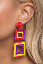 Load image into Gallery viewer, Earrings Seize the Squares - Red E2306