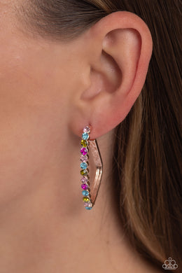 Earrings Triangular Tapestry - Rose Gold E2052