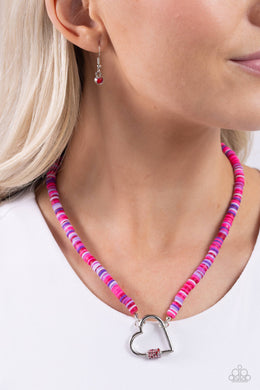 Necklaces Clearly Carabiner - Red VDAY V133