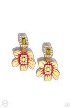 Load image into Gallery viewer, Earrings Colorful Clippings - Green Clip On W4