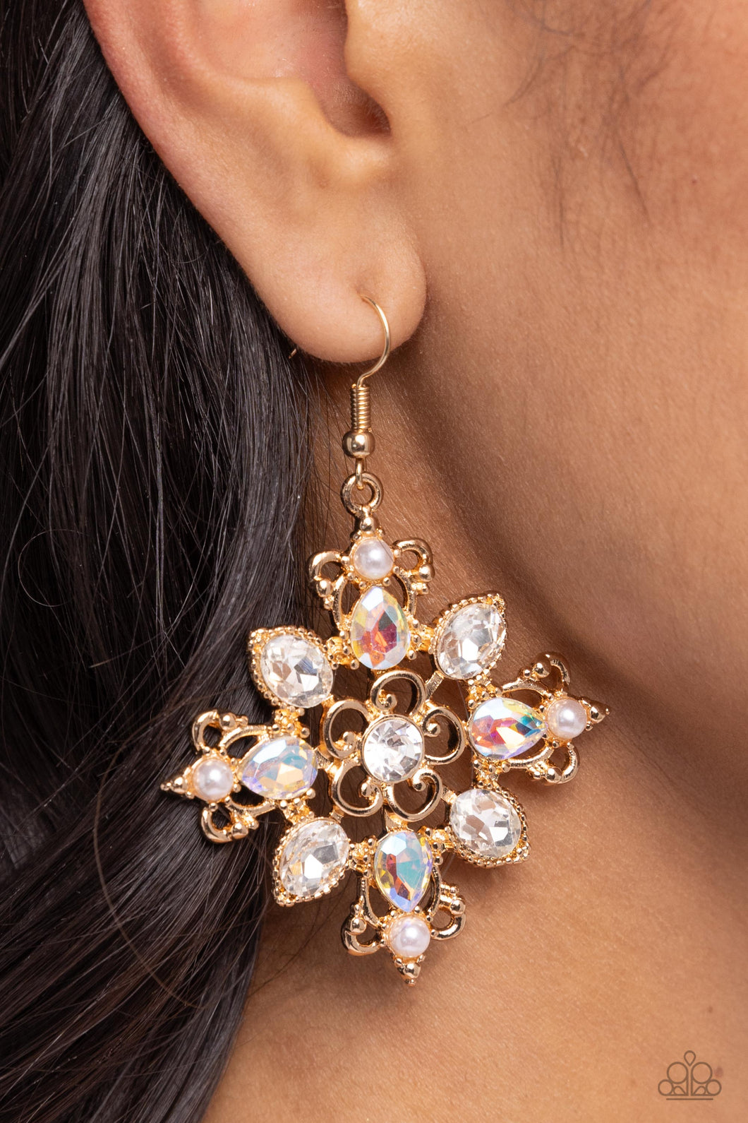Earrings Fancy-Free Florals - Gold