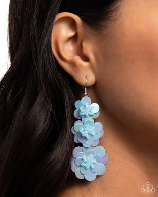 Earrings Beaded Bouquet - Blue E051