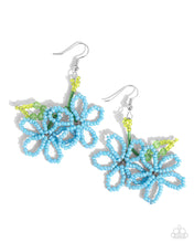 Load image into Gallery viewer, Earrings Beaded Blooms - Blue E374