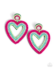 Load image into Gallery viewer, Earrings Headfirst Heart - Green VDAY V159