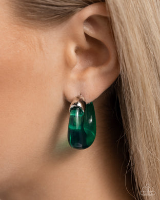 Earrings Clear Charm - Green E505