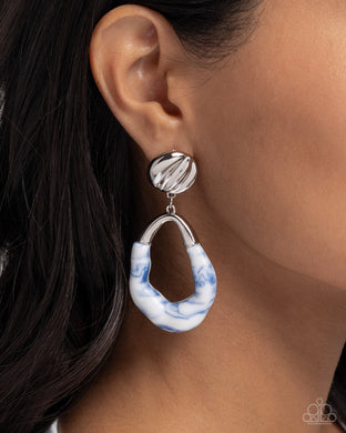 Earrings High-Sheen Swirls - Blue E409