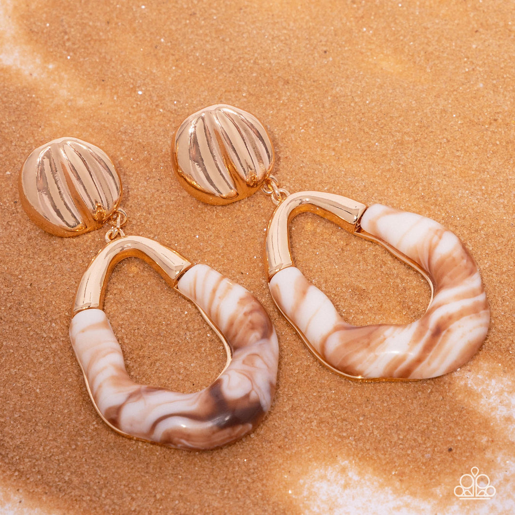 Earrings High-Sheen Swirls - Gold E409