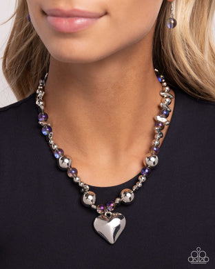 Necklaces Glistening Gossip - Purple VDAY