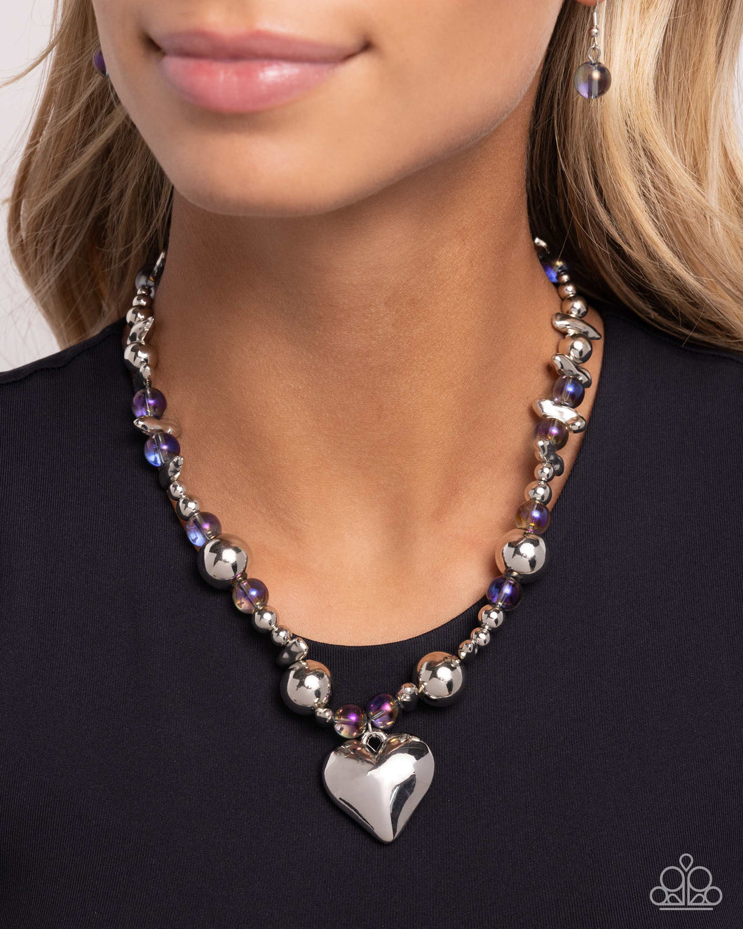 Necklaces Glistening Gossip - Purple VDAY