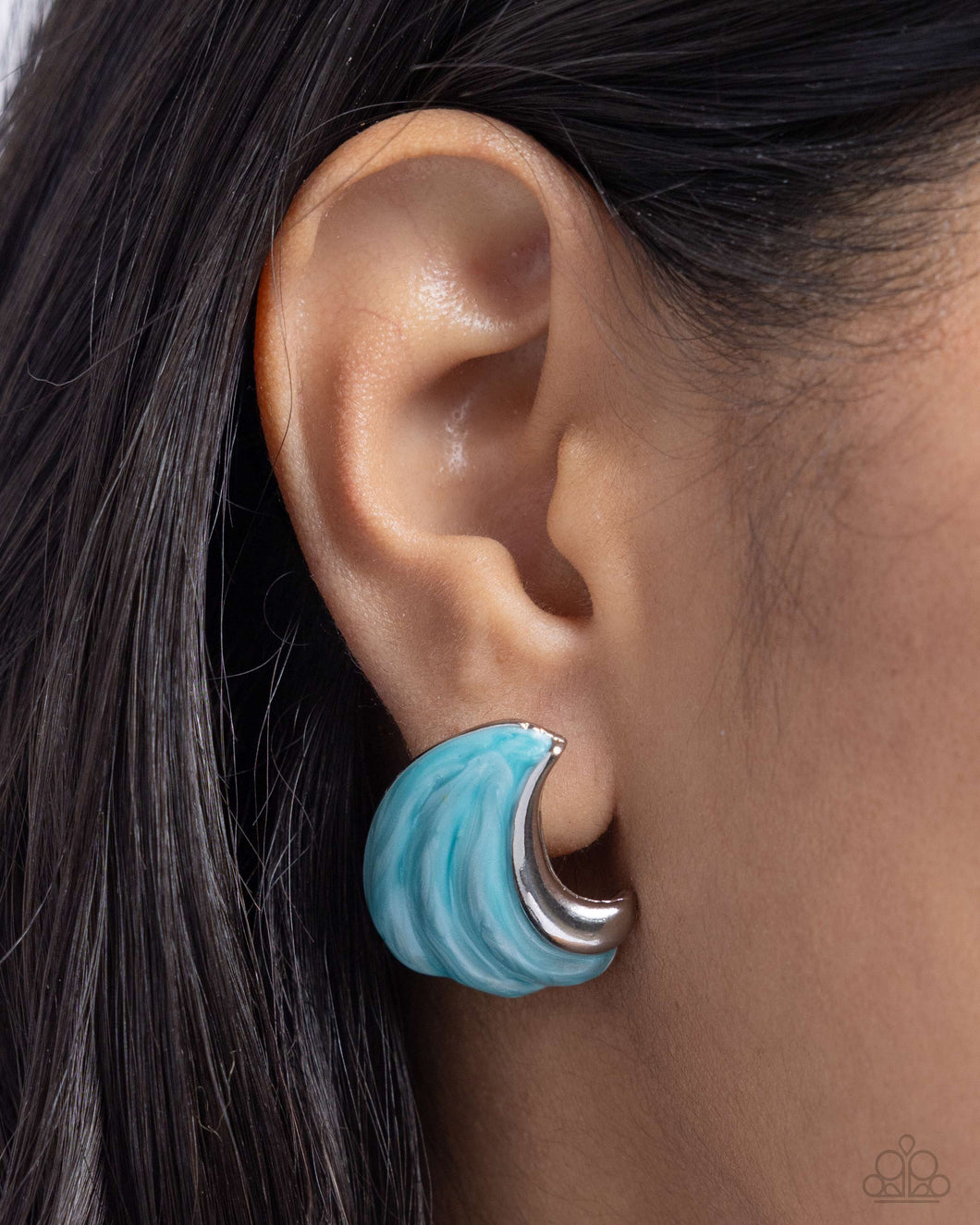 Earrings Whimsical Waves - Blue  E569