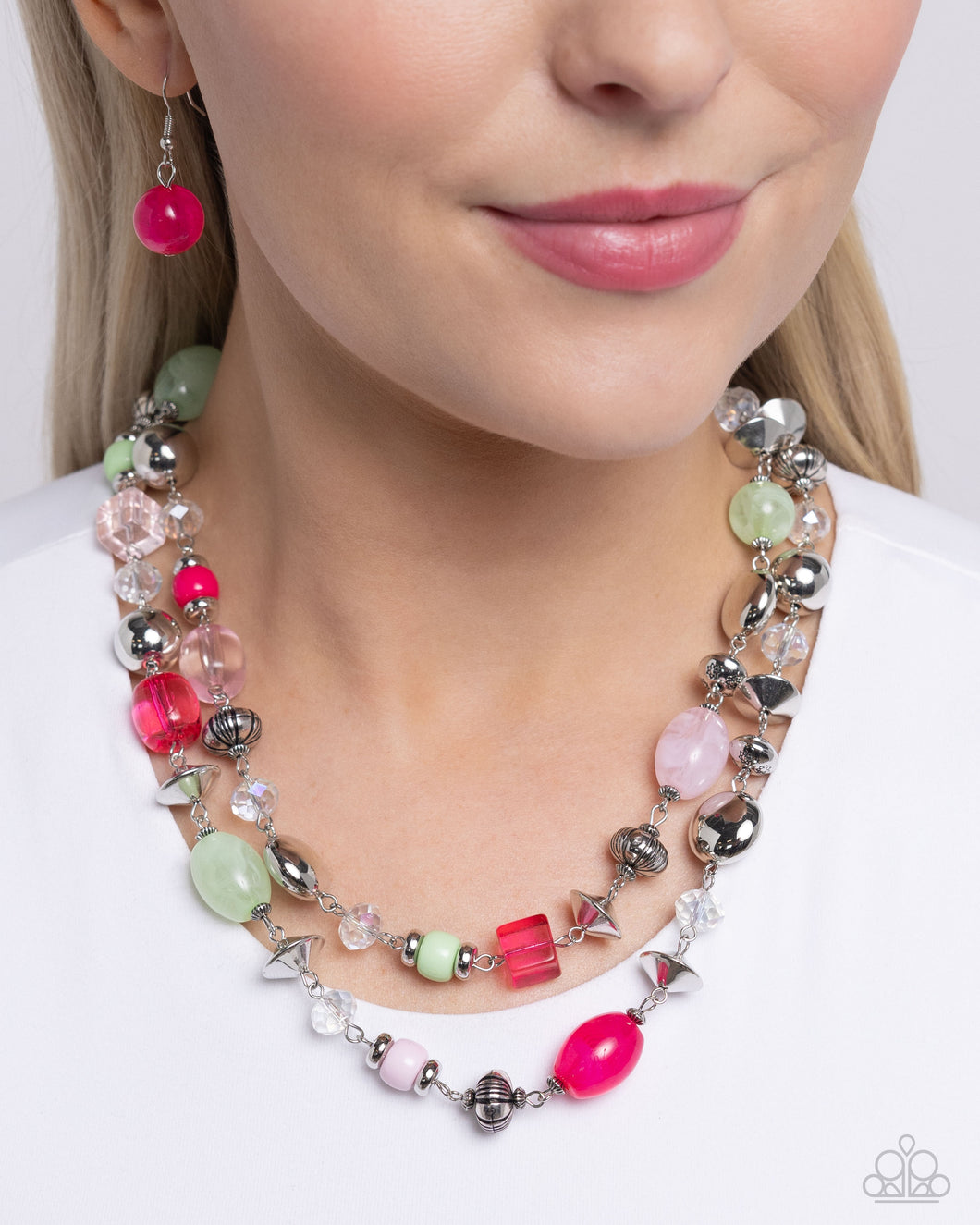 Necklaces Playful Past - Pink/Green N2030