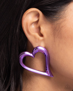 Earrings Admirable Acclaim - Purple VDAY POST E413