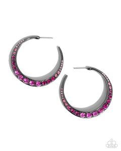 Earrings Embedded Edge - Pink E086