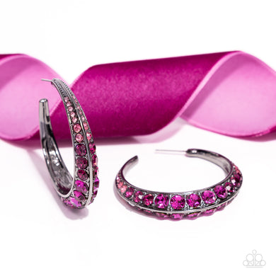 Earrings Embedded Edge - Pink E086