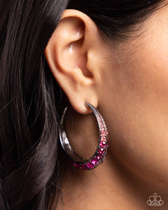 Earrings Embedded Edge - Pink E086
