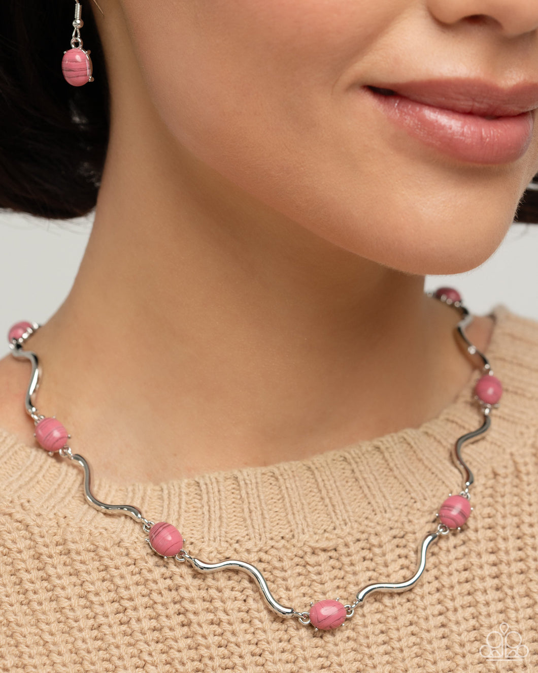 Necklaces Striped Season - Pink N013
