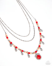 Load image into Gallery viewer, Necklaces Touching Teardrops - Red