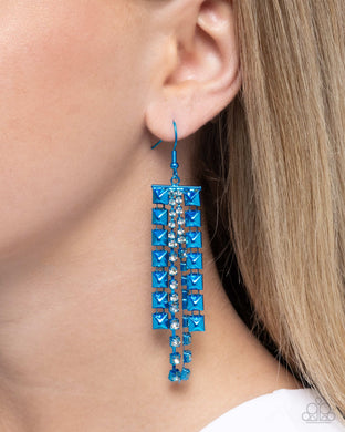Earrings Forceful Fringe - Blue E2288