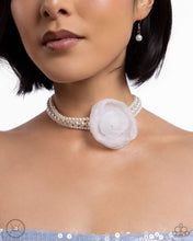 Load image into Gallery viewer, Necklaces Radiant Rosette - White Choker N2161
