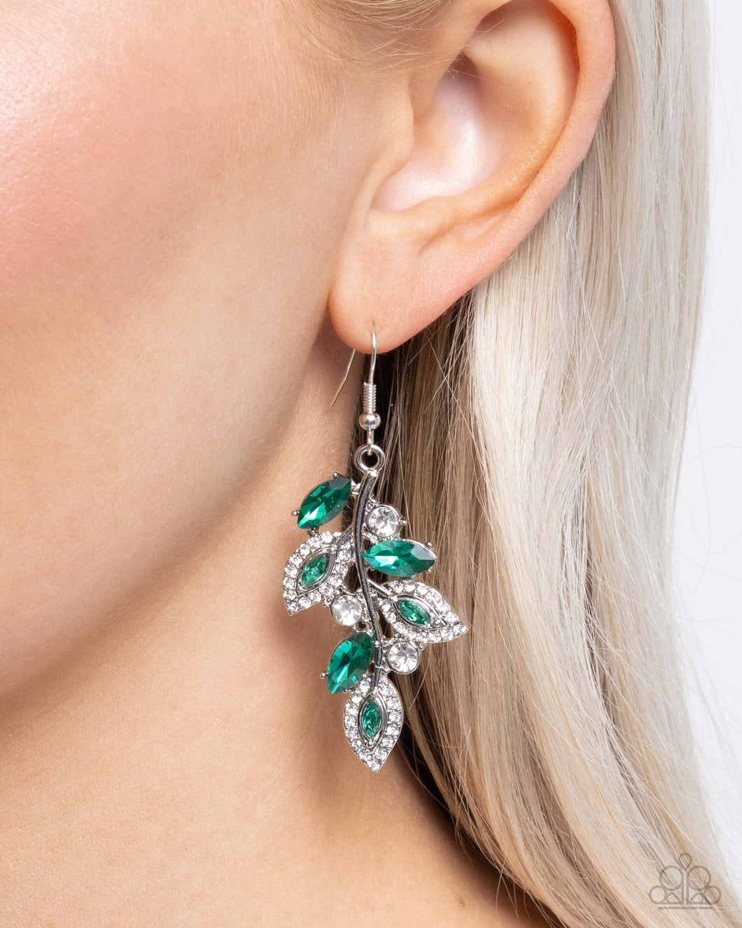 Earrings Flourishing Feature - Green E038