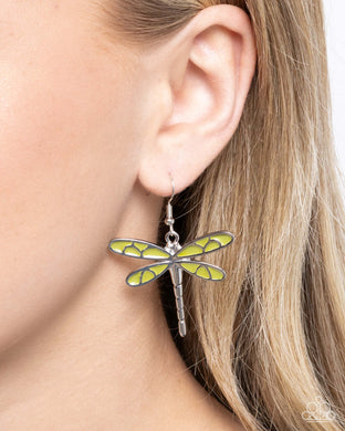 Earrings Dragonfly Descent - Green E451