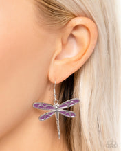 Load image into Gallery viewer, Earrings Dragonfly Descent - Purple E451