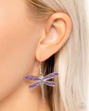 Earrings Dragonfly Descent - Purple E451