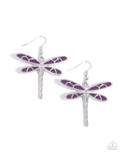 Load image into Gallery viewer, Earrings Dragonfly Descent - Purple E451