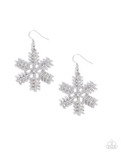 Load image into Gallery viewer, Earrings Snowflake Shimmer - White Holiday E510