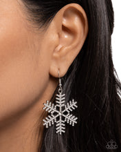 Load image into Gallery viewer, Earrings Snowflake Shimmer - White Holiday E510