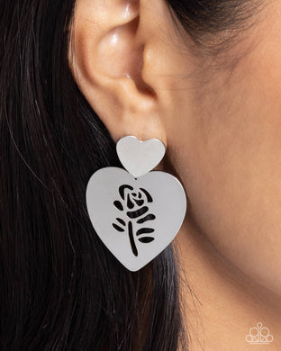 Earrings Showstopping Silhouette - Silver VDAY V136