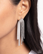 Load image into Gallery viewer, Earrings Dramatic Downpour - White E577