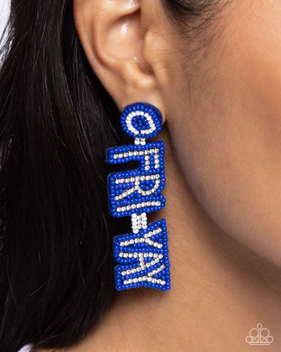 Earrings Its Friday! - Blue E200