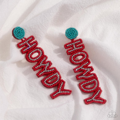 Earrings Howdy Headline - Red Western WS516
