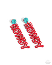 Load image into Gallery viewer, Earrings Howdy Headline - Red Western WS516