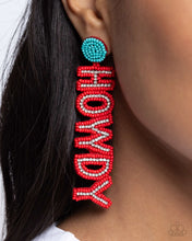 Load image into Gallery viewer, Earrings Howdy Headline - Red Western WS516