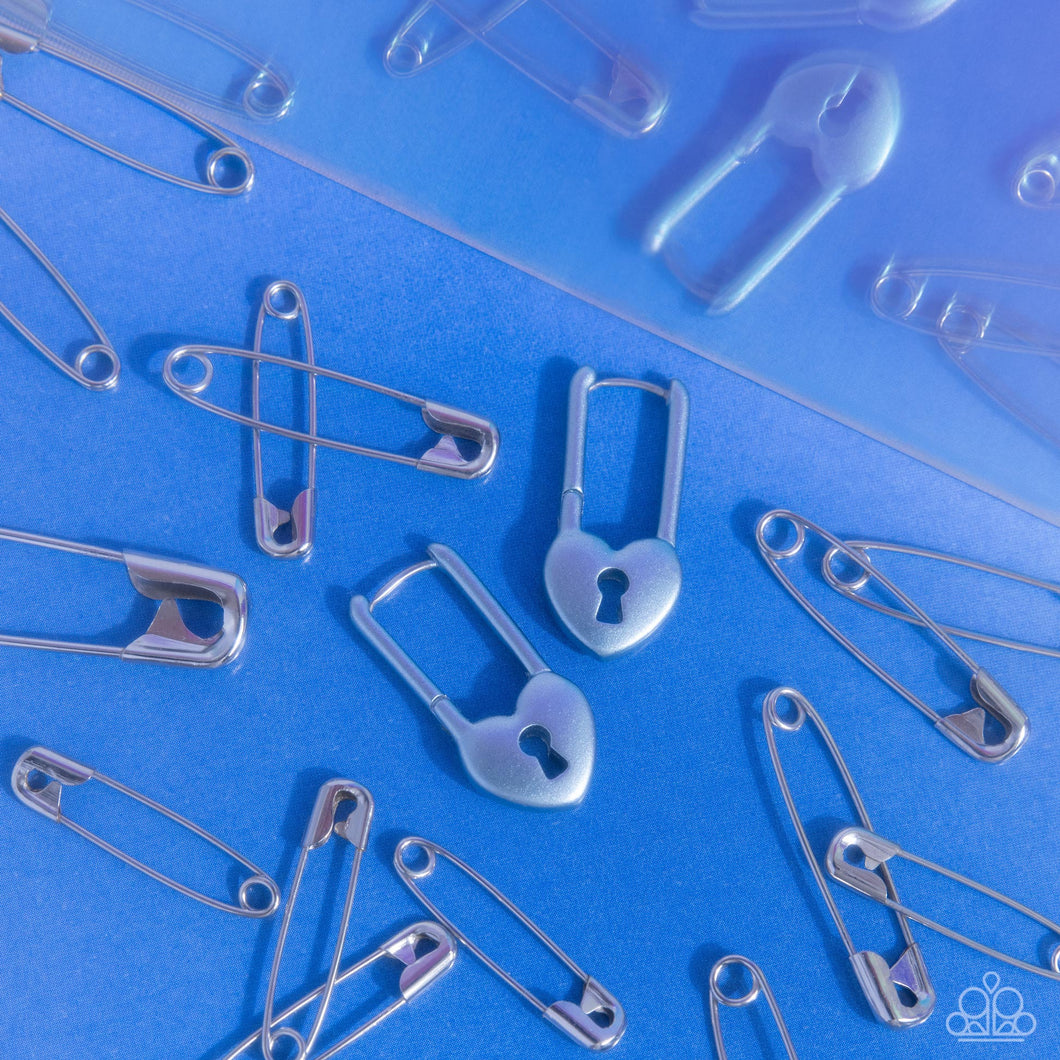 Earrings Pampered Padlock - Blue MINI HINGE S111