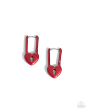 Load image into Gallery viewer, Earrings Pampered Padlock - Red MINI HINGE S111